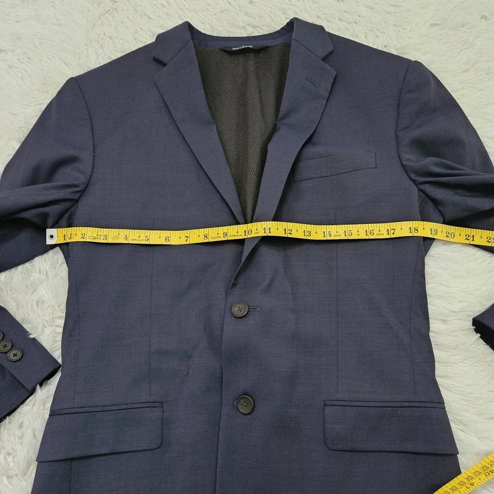 Jos. A. Bank Traveler Travel Tech Suit Mens 41R Slim Fit Navy Blue Wool Blend